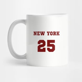 red text new york 25 Mug